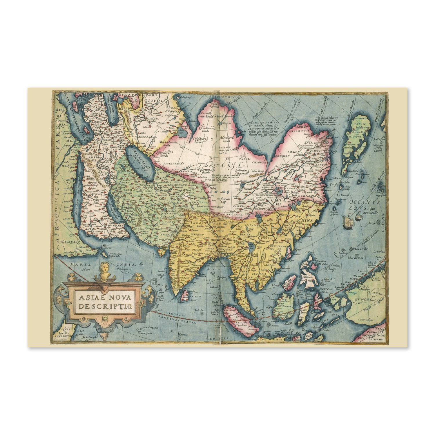 Asia 1570 Ortelius Map poster print
